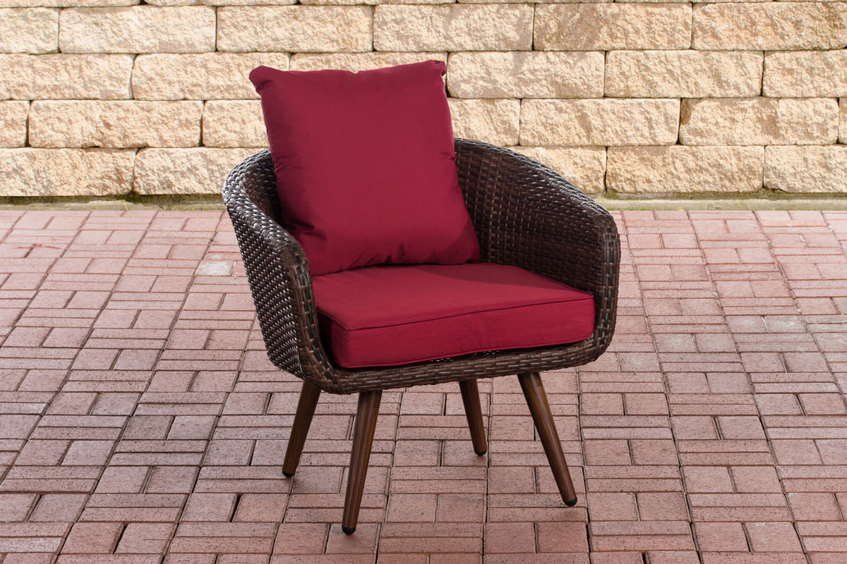 CLP Sessel Ameland Flach rubinrot 45 cm (Dunkelbraun)