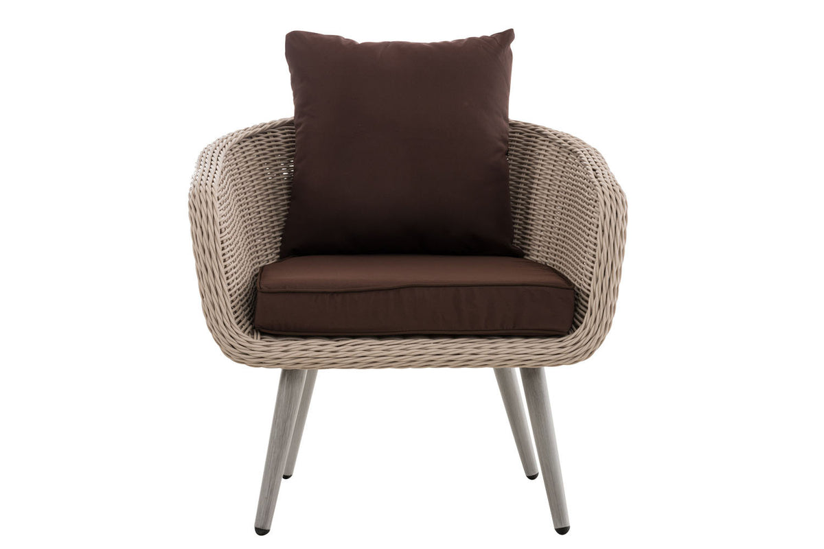 CLP Sessel Ameland Rund terrabraun 40 cm (Hellgrau) – Produktabbildung 2