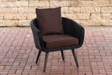 CLP Sessel Ameland Rund terrabraun 40 cm (Dunkelgrau)