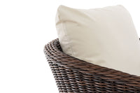 CLP Sessel Ameland Rund cremeweiß 40 cm (Dunkelbraun) – Produktabbildung 4