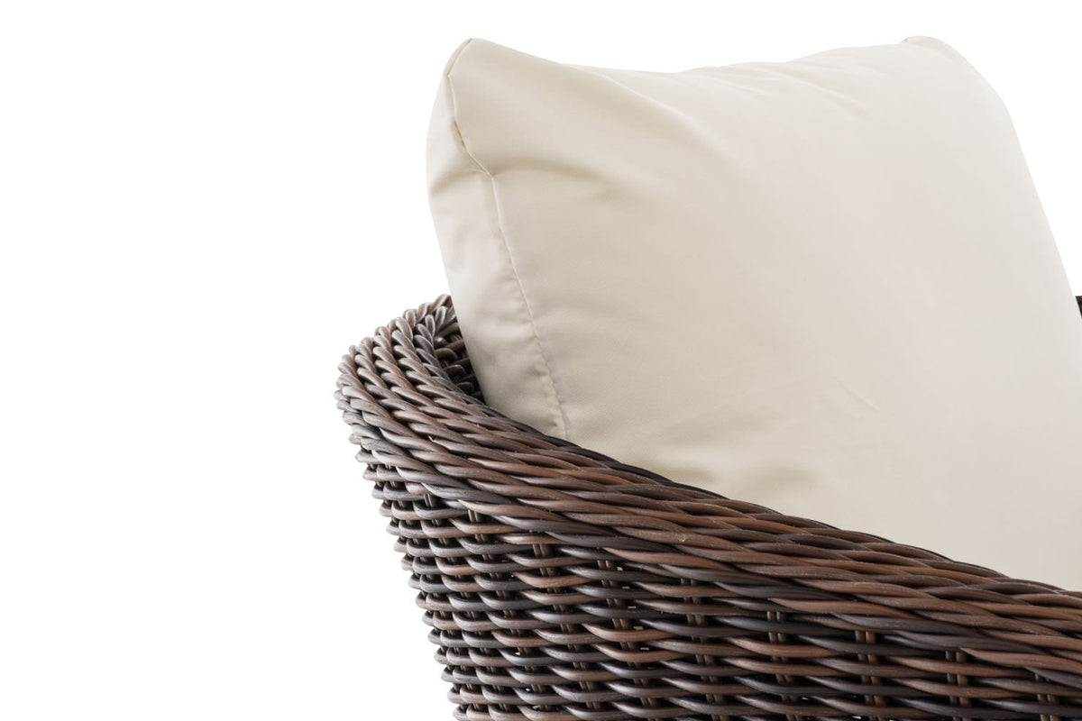CLP Sessel Ameland Rund cremeweiß 40 cm (Dunkelbraun) – Produktabbildung 4