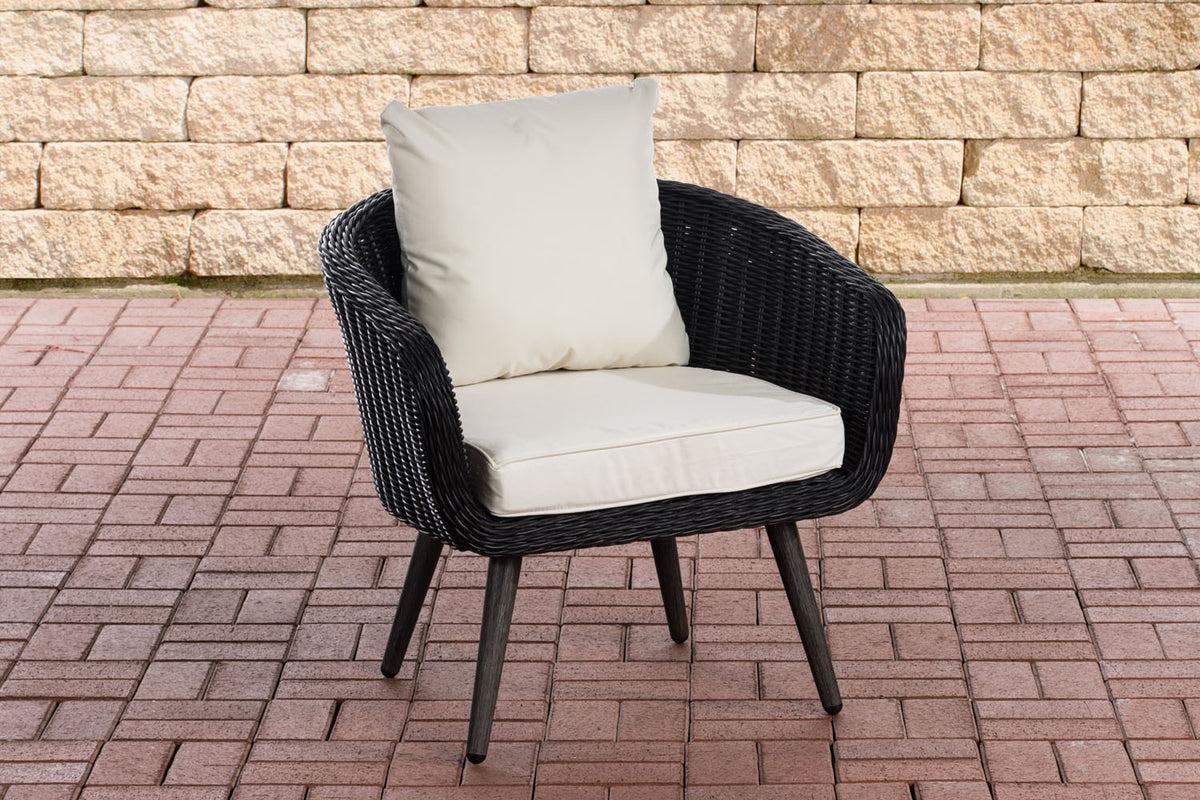 CLP Sessel Ameland Rund cremeweiß 45 cm (Dunkelgrau)