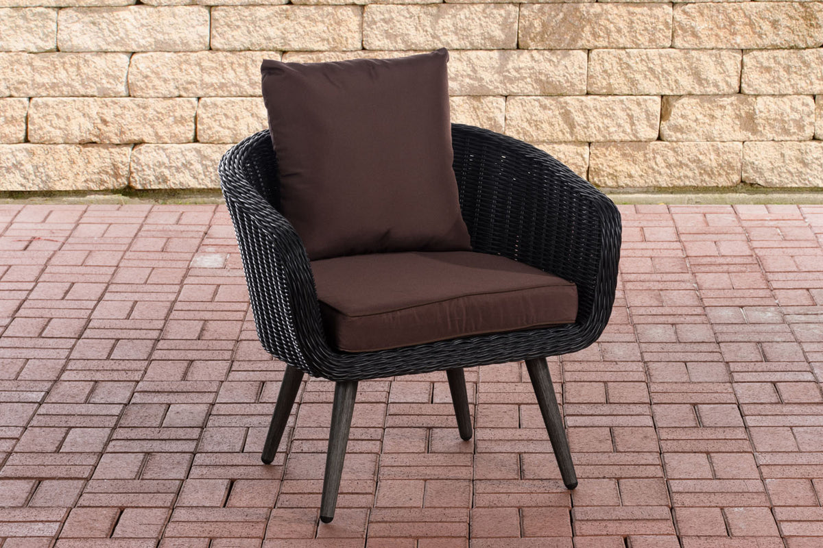 CLP Sessel Ameland Rund terrabraun 45 cm (Dunkelgrau)