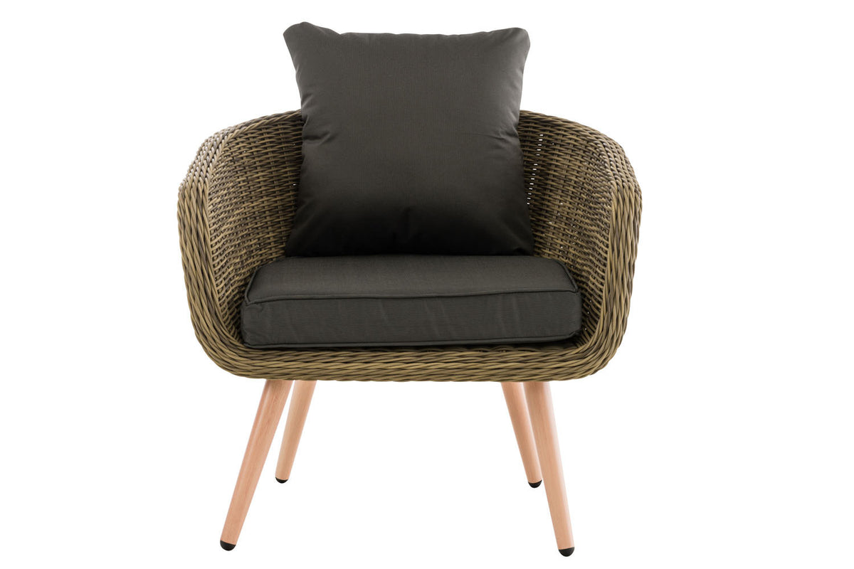 CLP Sessel Ameland Rund anthrazit 45 cm (Hellbraun) – Produktabbildung 2