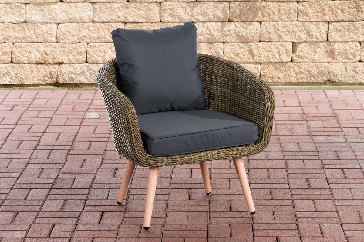 CLP Sessel Ameland Rund eisengrau 45 cm (Hellbraun)