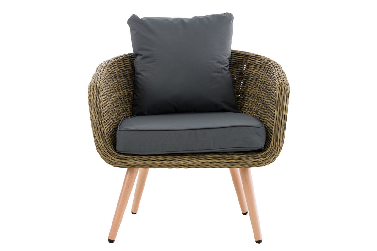 CLP Sessel Ameland Rund eisengrau 45 cm (Hellbraun) – Produktabbildung 2