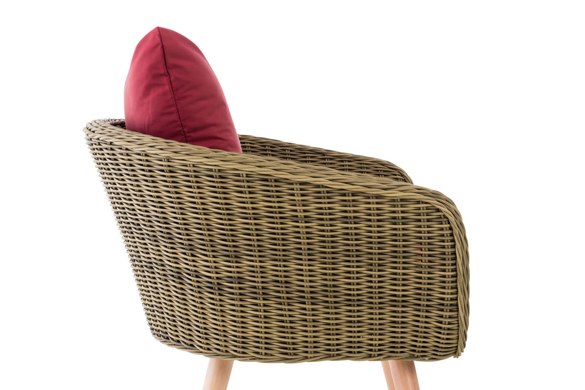 CLP Sessel Ameland Rund rubinrot 45 cm (Hellbraun) – Produktabbildung 3