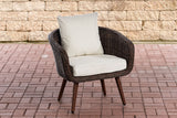 CLP Sessel Ameland Rund cremeweiß 45 cm (Dunkelbraun)