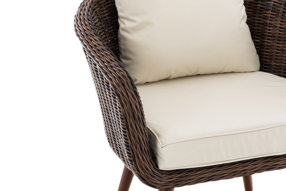 CLP Sessel Ameland Rund cremeweiß 45 cm (Dunkelbraun) – Produktabbildung 5