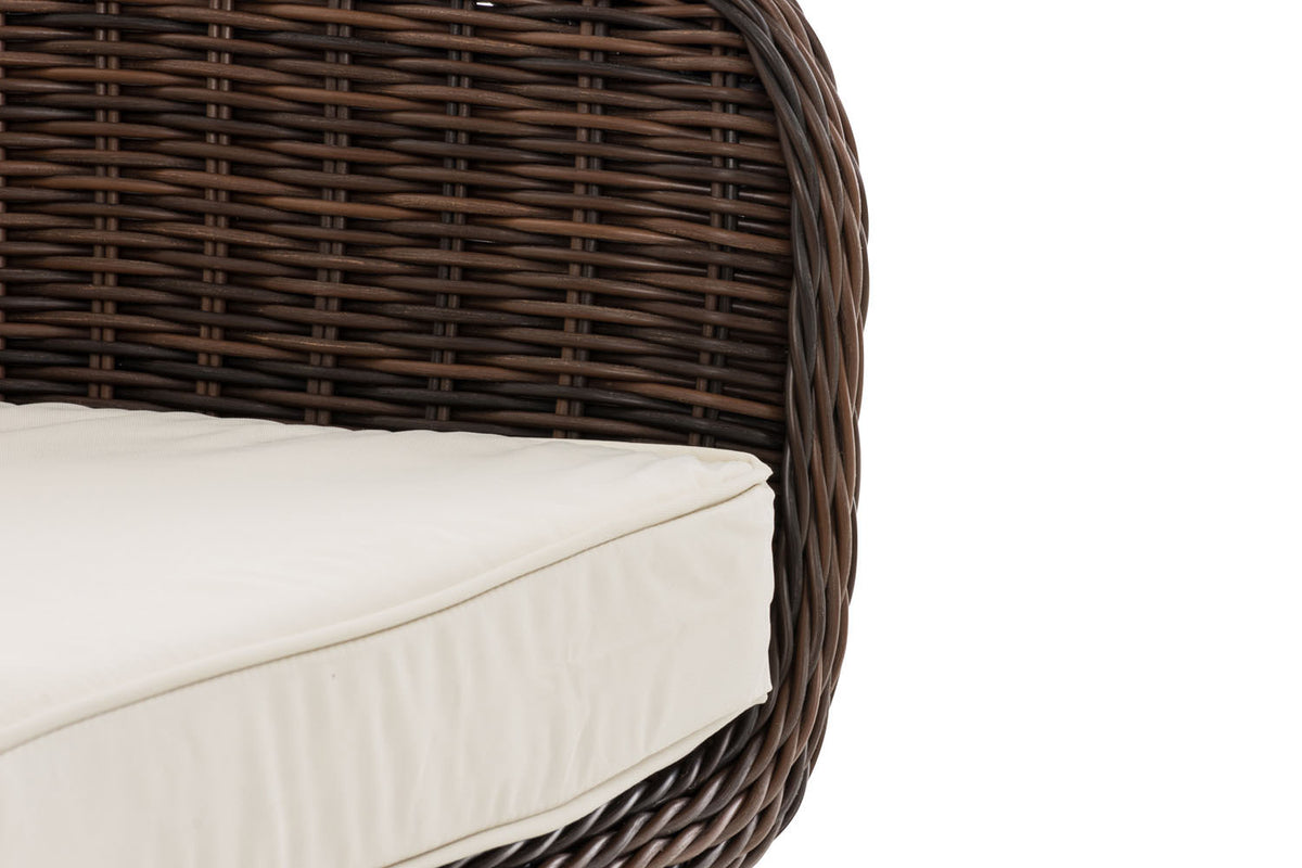 CLP Sessel Ameland Rund cremeweiß 45 cm (Dunkelbraun) – Produktabbildung 6