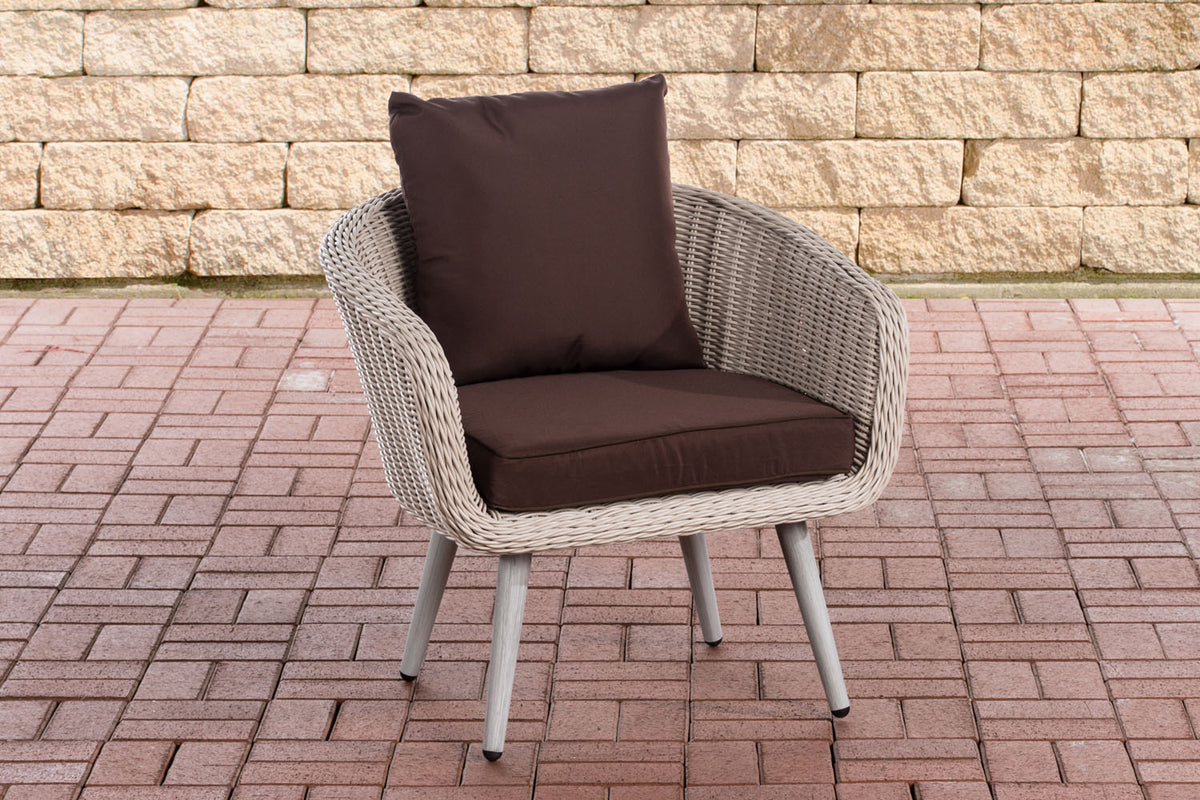 CLP Sessel Ameland Rund terrabraun 45 cm (Hellgrau)