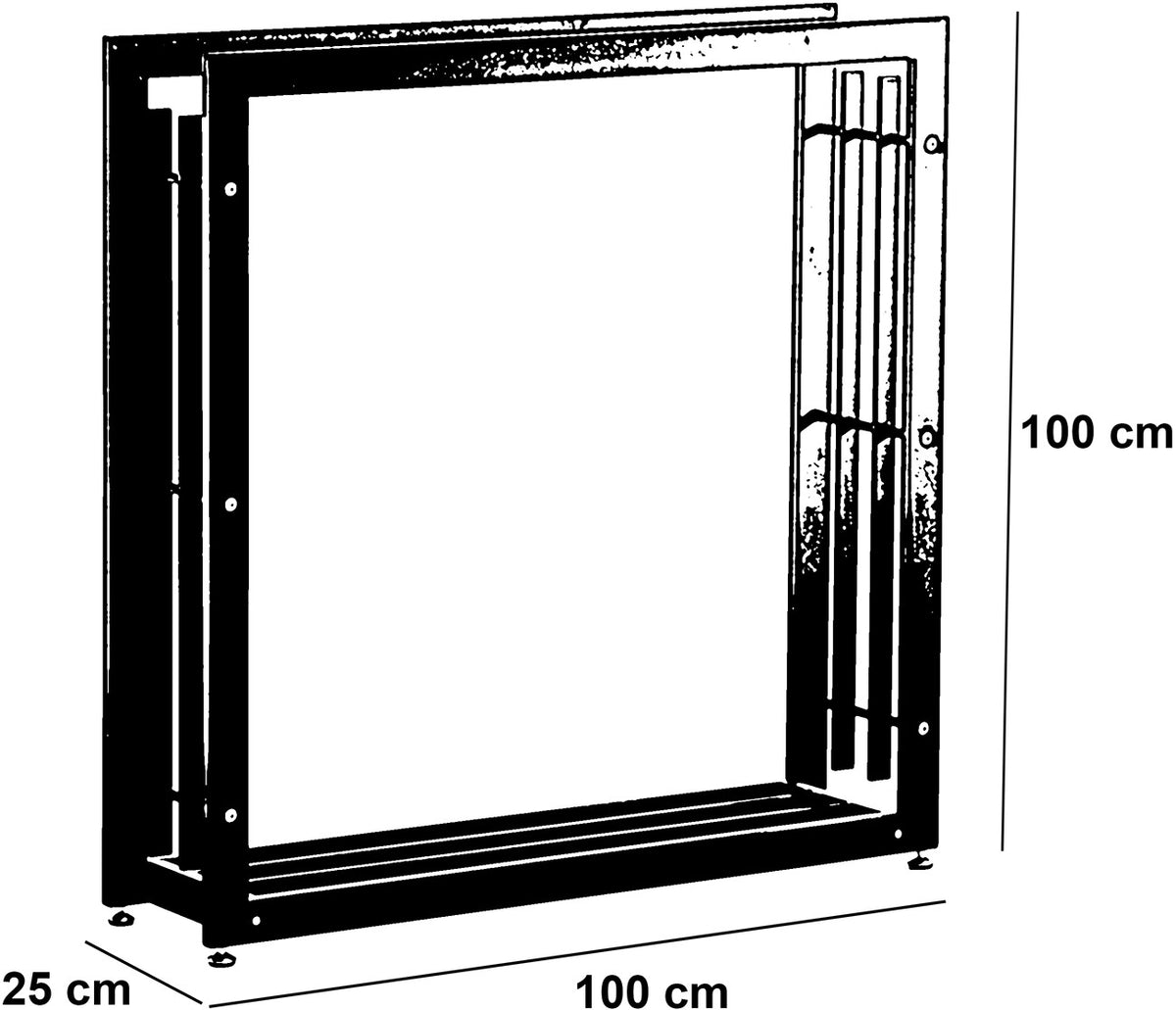 CLP Kaminholzständer Skadi 25x100x100 – Produktabbildung 2