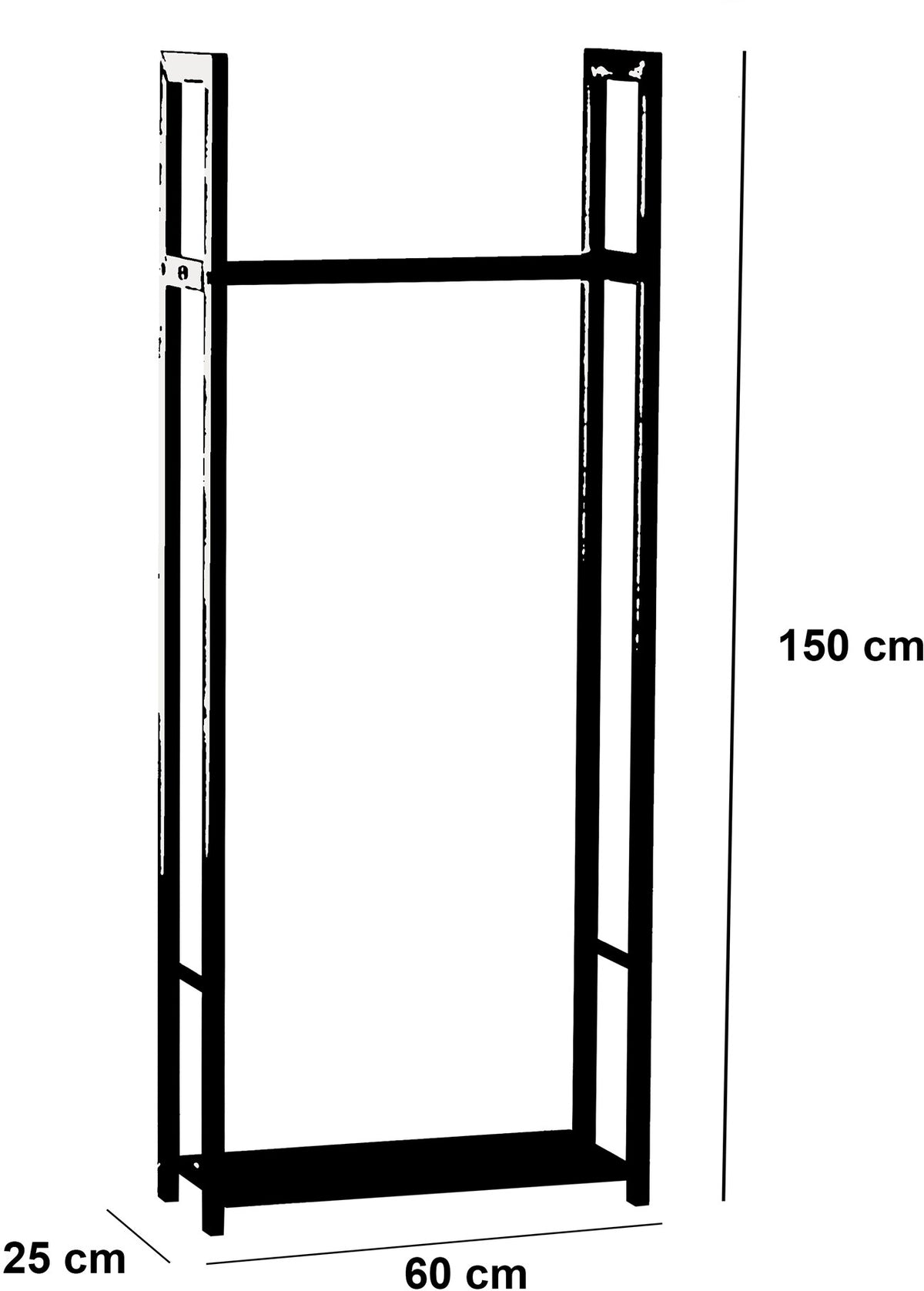 CLP Kaminholzständer Snow 150x60x25 – Produktabbildung 2