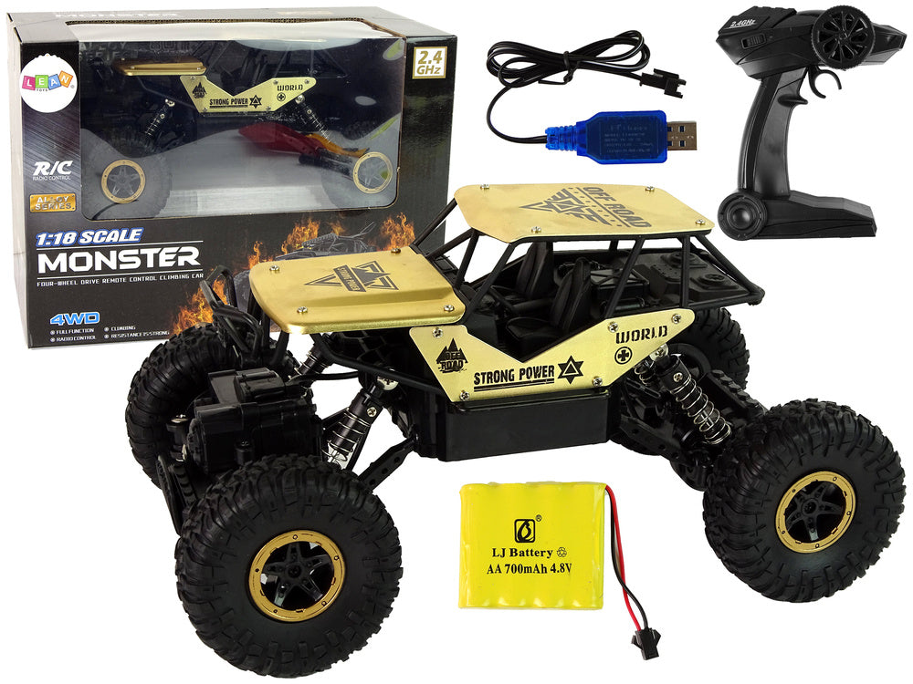 RC High Wheels Car 1:18 Plastic Black Gold