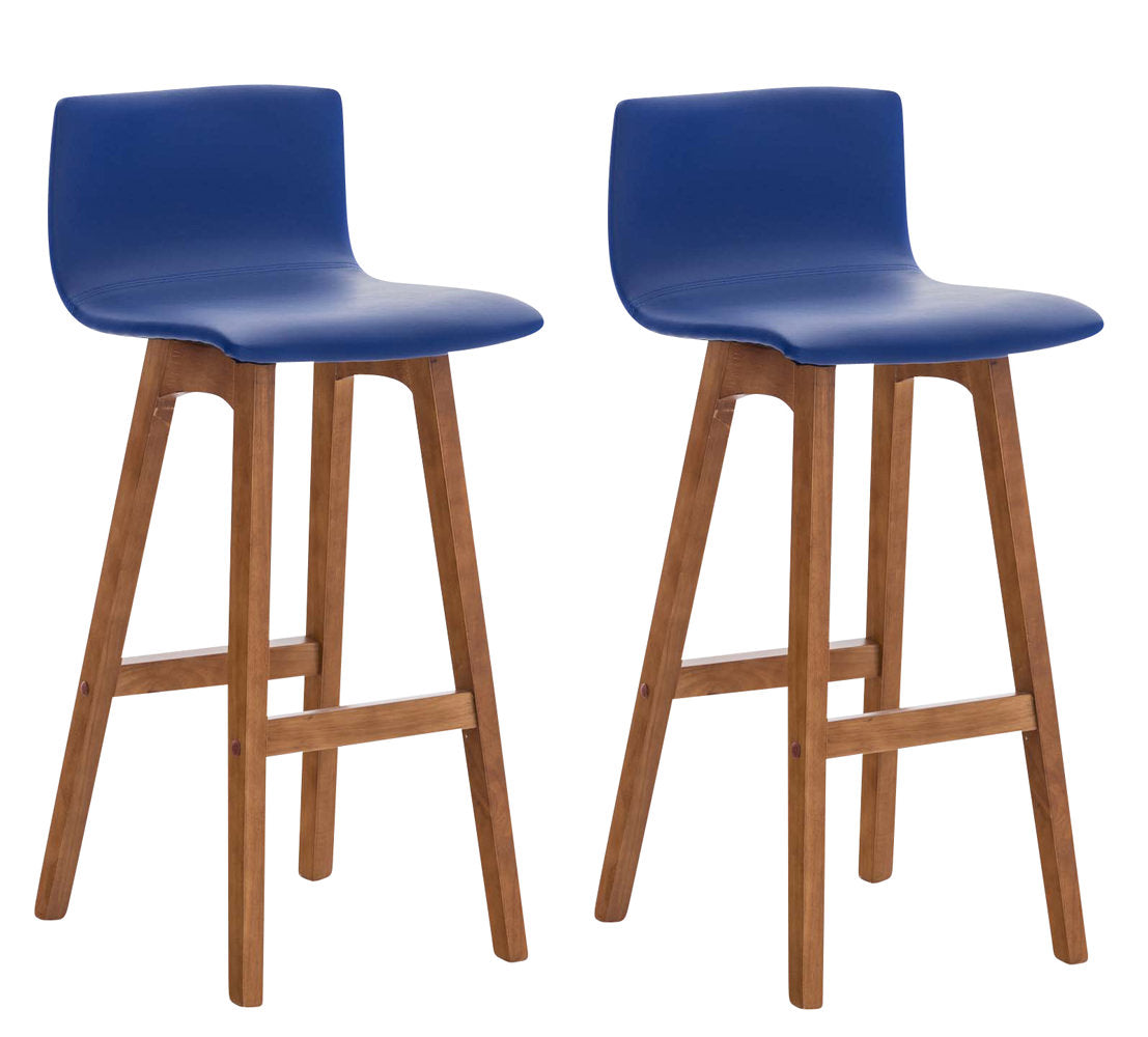 CLP 2er Set Barhocker Taunus Kunstleder walnuss