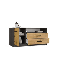 TV-Schrank SIMPLO 1D2S 2 Schubladen 1 Tür ANTHRAZIT EICHE ARTISAN – Produktabbildung 8