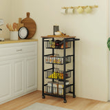 4-tier kitchen trolley on wheels, rolling serving cart, kitchen trolley with 4 steel baskets, serving cart (8)