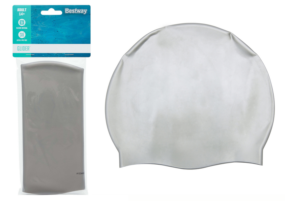 Silver Bestway 26006 silicone swim cap