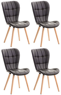 CLP 4er Set Esszimmerstuhl Elda Kunstleder