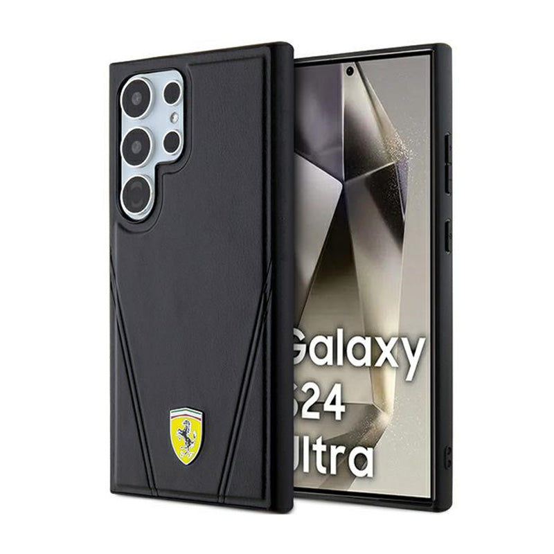 Ferrari Hot Stamp V Lines MagSafe - cover for Samsung Galaxy S24 Ultra (black)