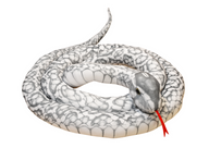 Plush grey snake mascot 110 cm