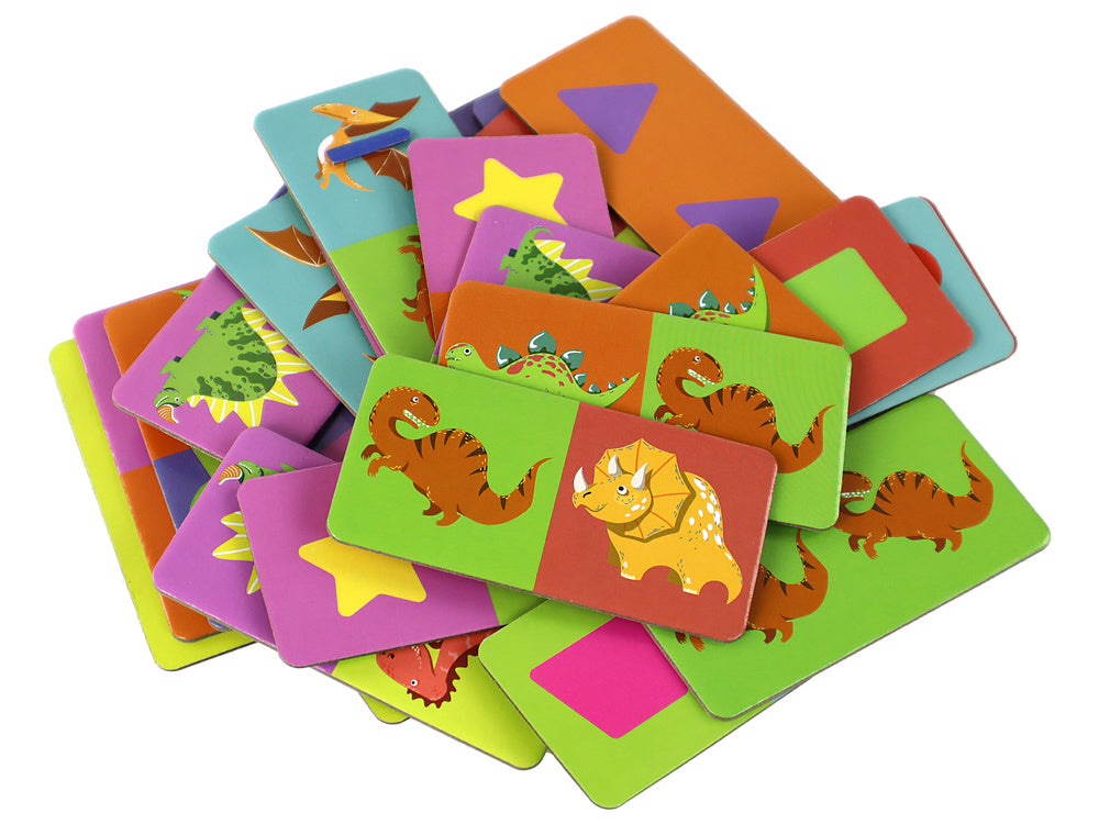 Logic game, double-sided puzzle, dominoes, dinosaurs, 10 cm x 5 cm, 28 pieces (2)