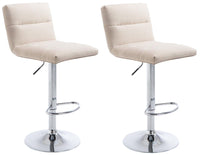 CLP 2er Set Barhocker Limerick Stoff chrom