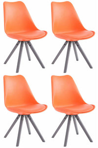 CLP 4er Set Stühle Toulouse Kunstleder grau Square – Produktabbildung 5