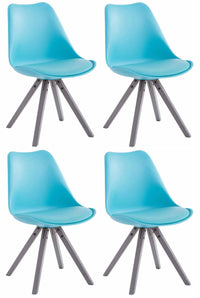 CLP 4er Set Stühle Toulouse Kunstleder grau Square – Produktabbildung 9