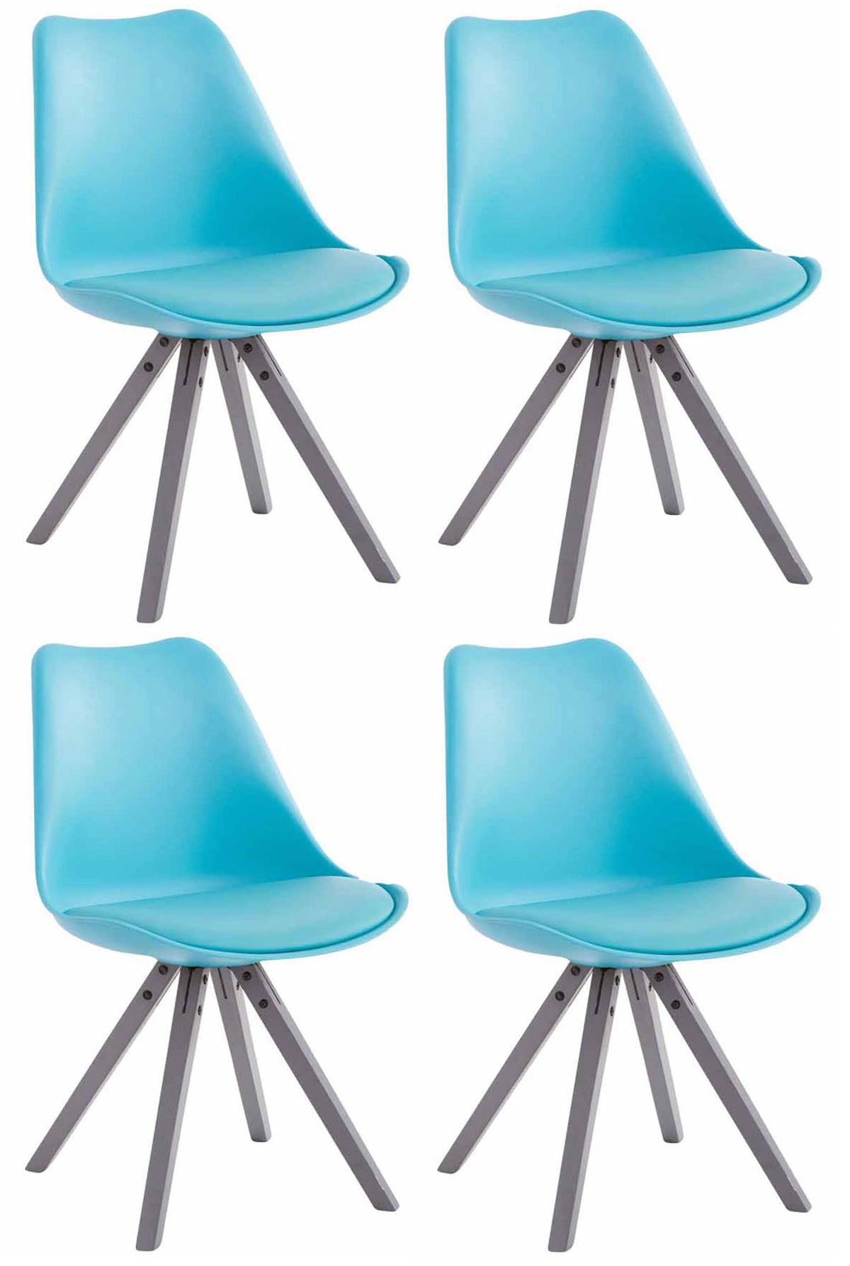 CLP 4er Set Stühle Toulouse Kunstleder grau Square – Produktabbildung 9