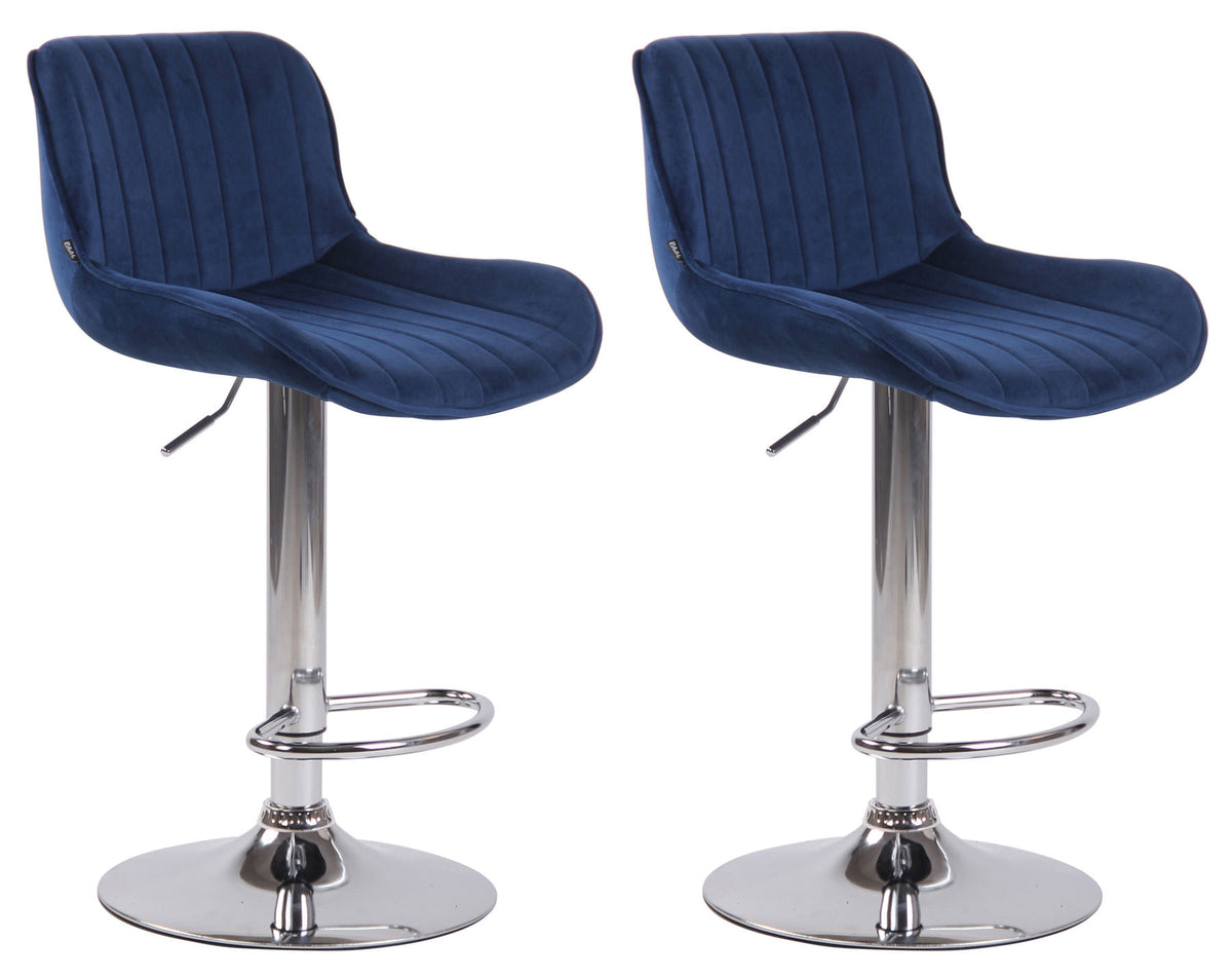 CLP 2er Set Barhocker Lentini Samt chrom