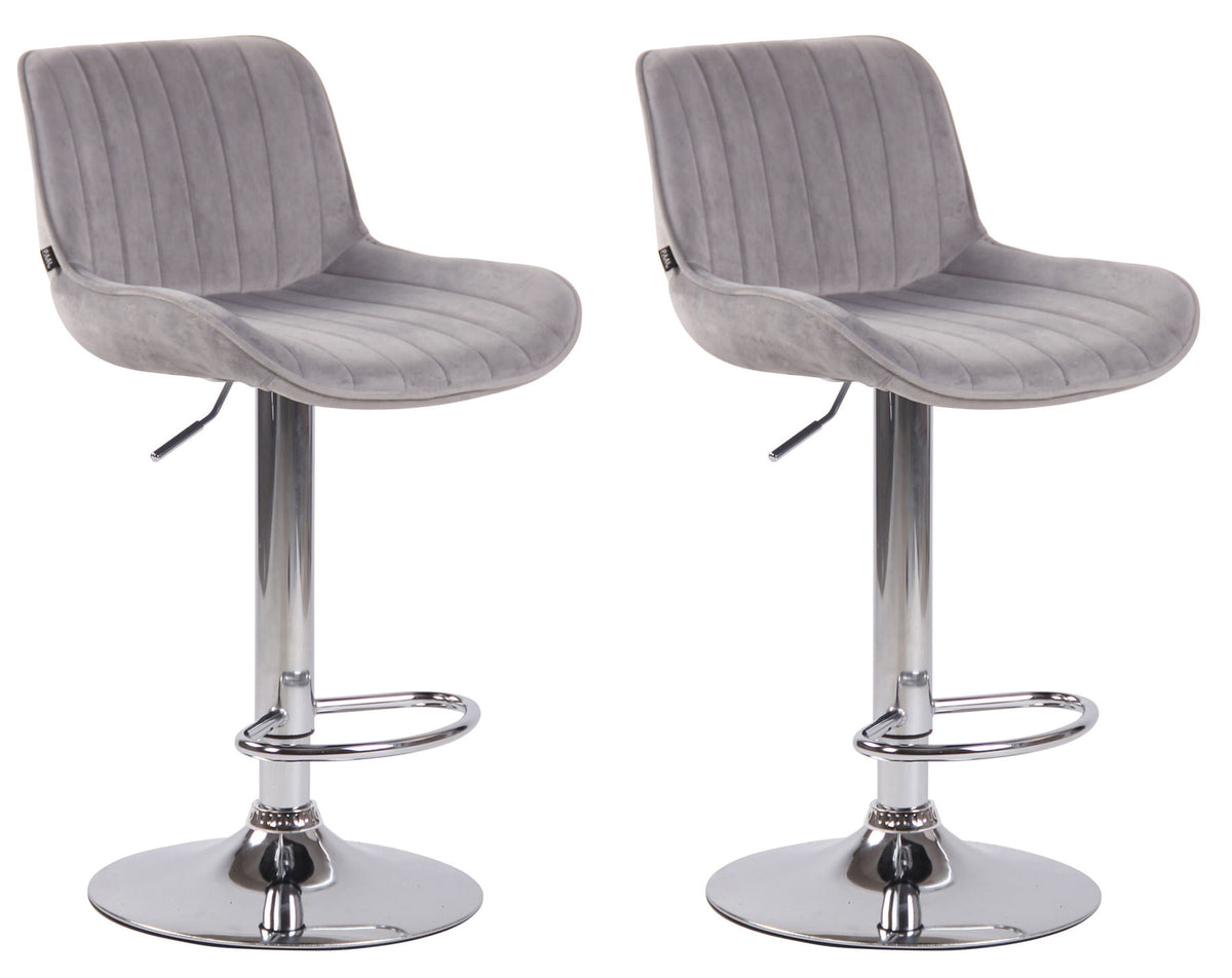 CLP 2er Set Barhocker Lentini Samt chrom – Produktabbildung 5