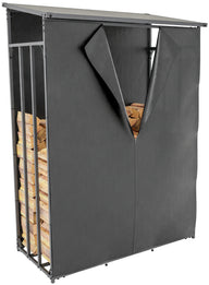 CLP Kaminholzunterstand + Abdeckplane Ruston Metall L