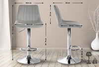 CLP Barhocker Toni Samt chrom – Produktabbildung 2