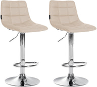 CLP 2er Set Barhocker Jerry Kunstleder chrom