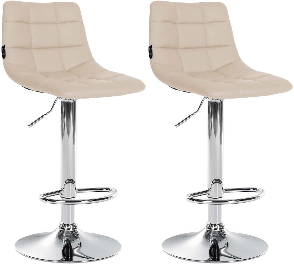 CLP 2er Set Barhocker Jerry Kunstleder chrom
