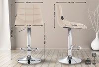 CLP 2er Set Barhocker Jerry Kunstleder chrom – Produktabbildung 2