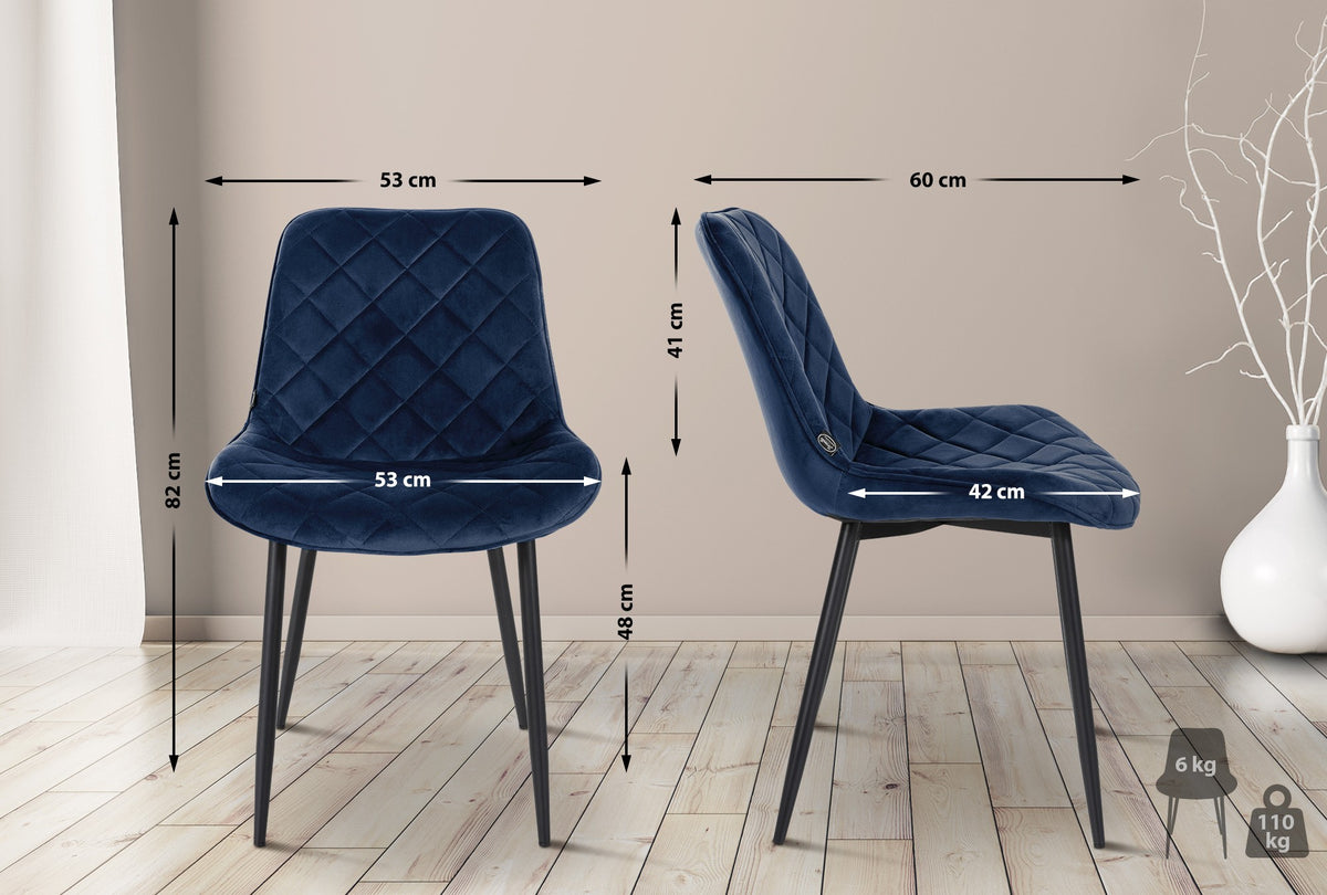 CLP 4er Set Stühle Springs Samt – Produktabbildung 2