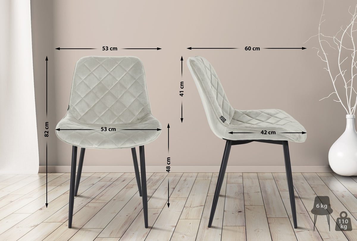 CLP 4er Set Stühle Springs Samt – Produktabbildung 10