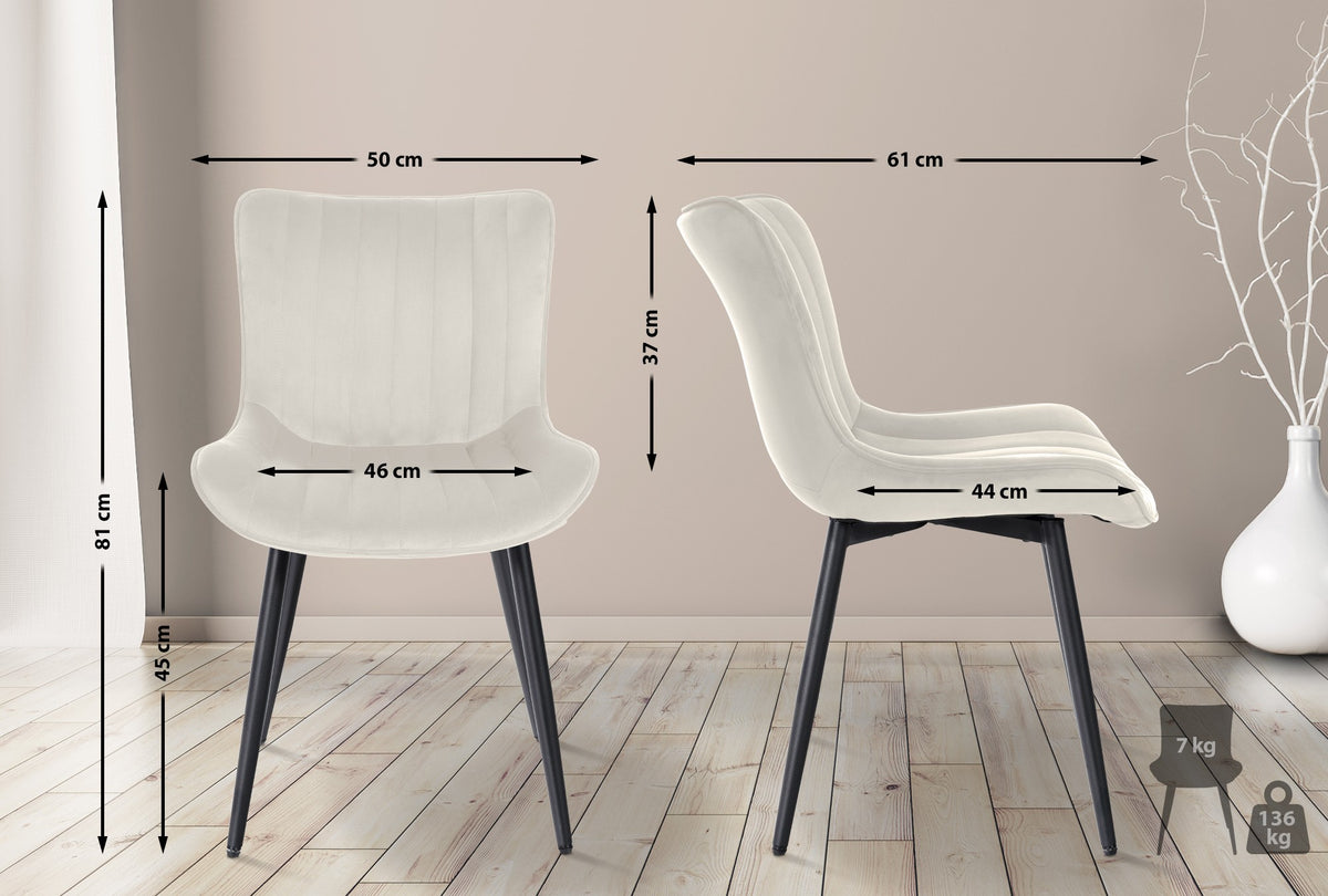CLP 2er Set Stühle Largo Samt – Produktabbildung 2