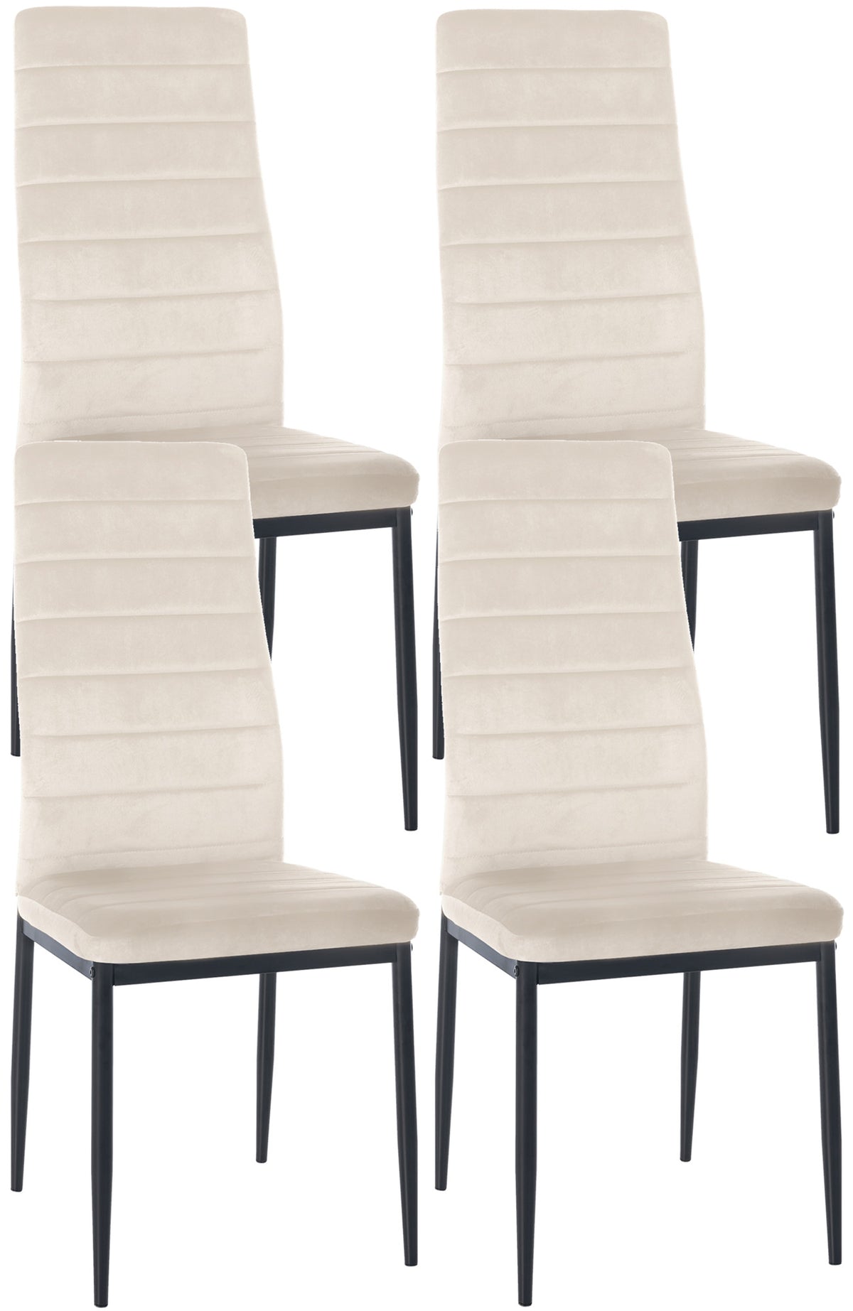 CLP 4er Set Esszimmerstühle Mayfair Samt