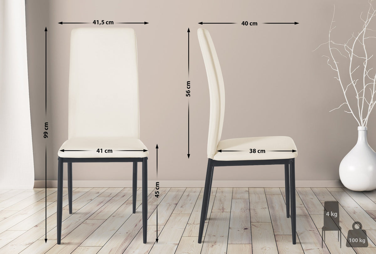 CLP 6er Set Esszimmerstühle Savino Kunstleder – Produktabbildung 2