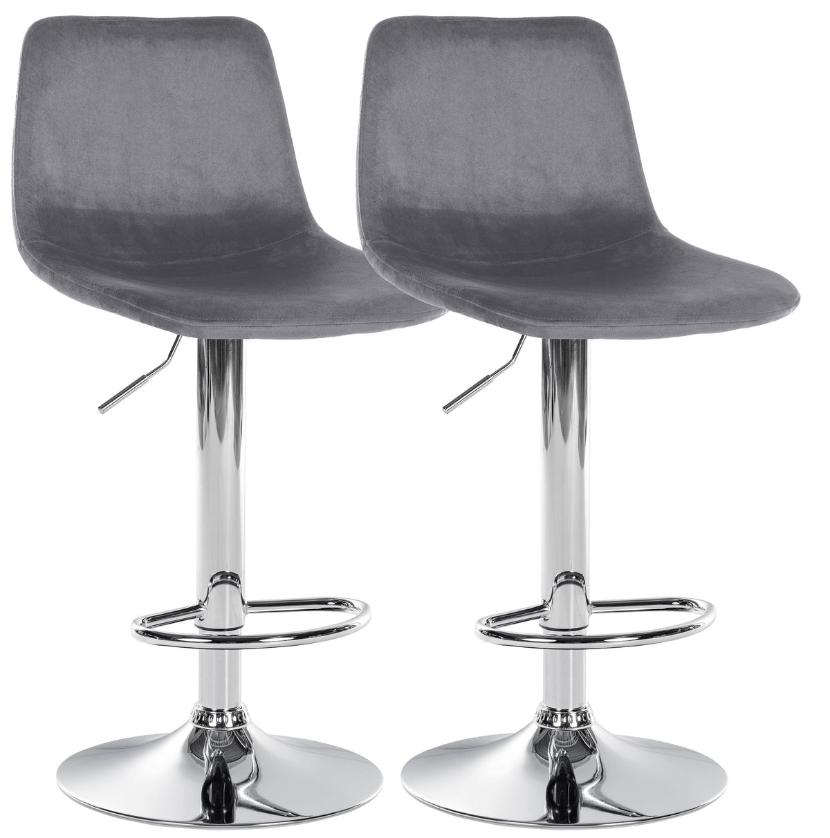 CLP 2er Set Barhocker Divo Samt Chrom – Produktabbildung 8