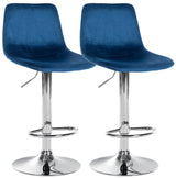 CLP 2er Set Barhocker Divo Samt Chrom