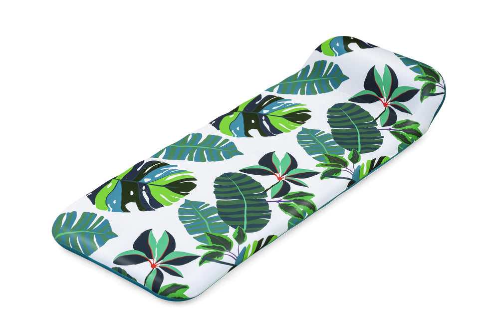 Inflatable pool float, white palm leaf pattern, 43731 (2)