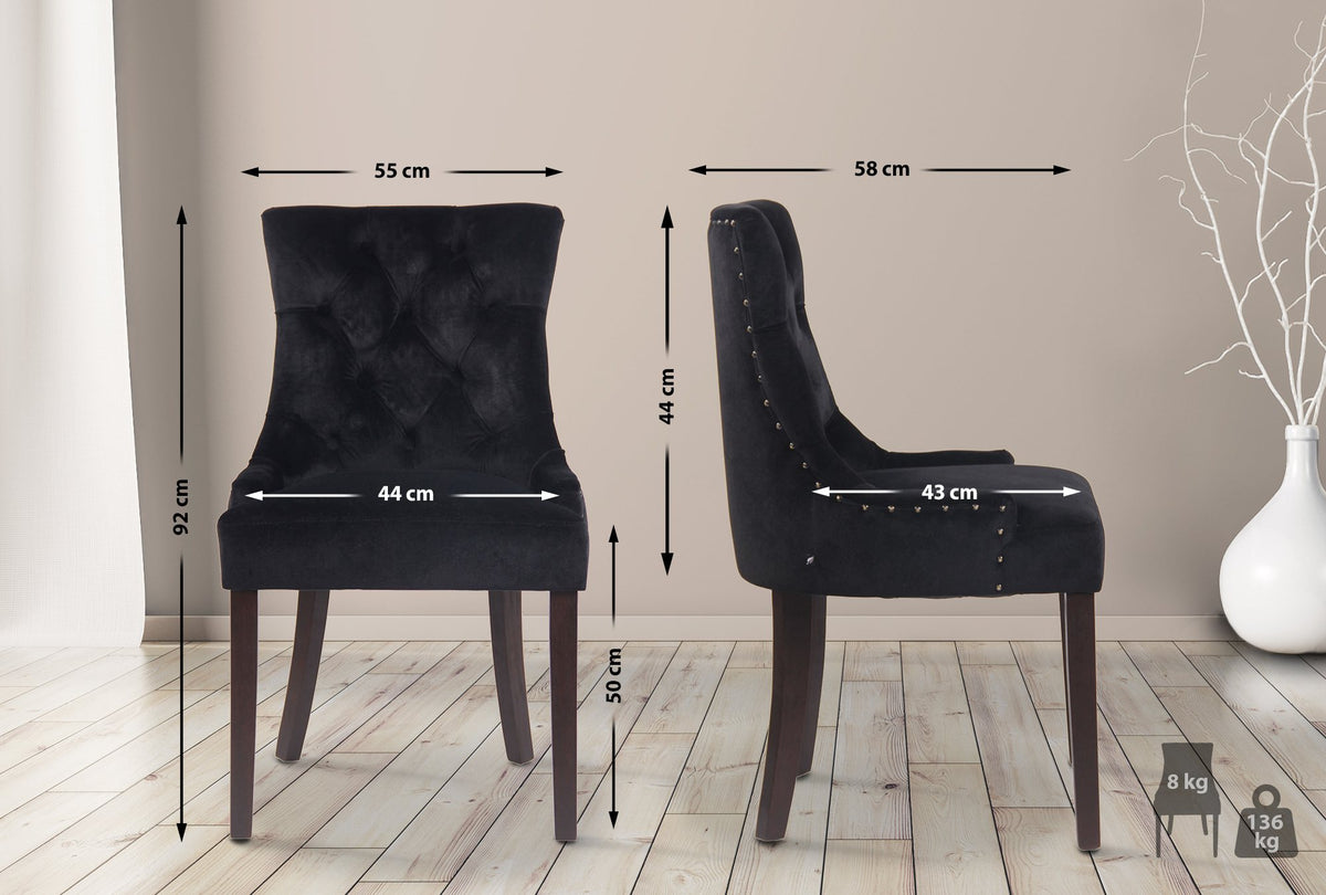 CLP 4er Set Esszimmerstühle Aberdeen Samt antik – Produktabbildung 2