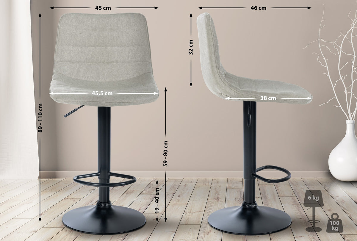 CLP 2er Set Barhocker Lex Stoff B – Produktabbildung 2