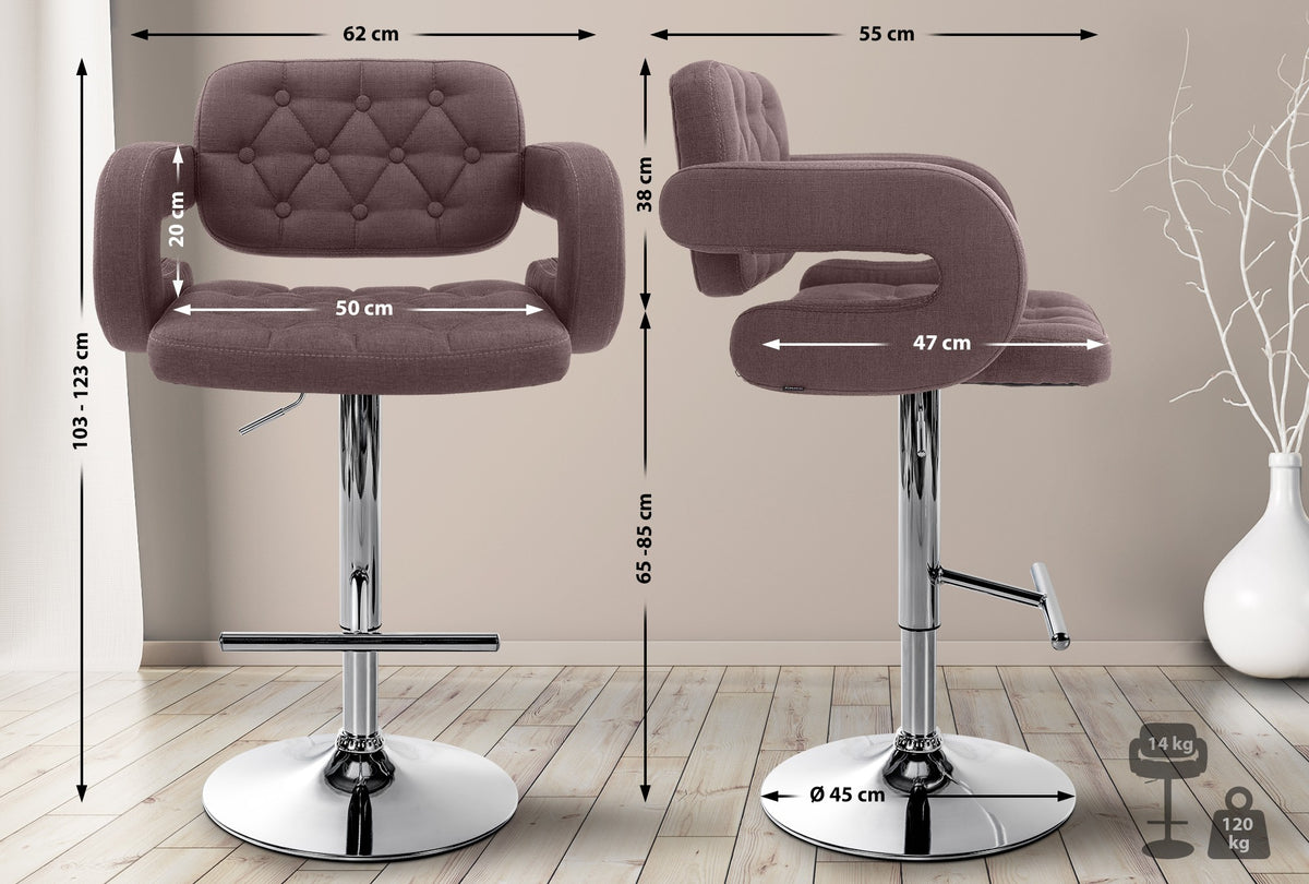 CLP 2er Set Barhocker Dublin Stoff C – Produktabbildung 2