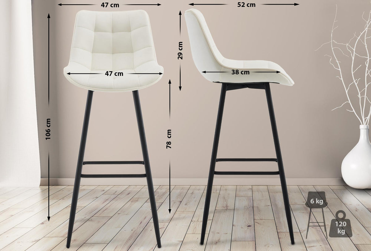CLP Barhocker Dartford Samt – Produktabbildung 2