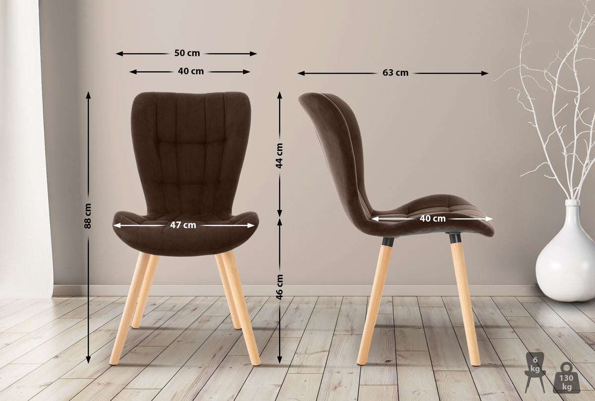 CLP 2er Set Stuhl Elda Samt – Produktabbildung 2